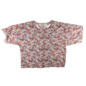Vintage Victorias Secret Floral Button Top Short Sleeve Cottagecore Pajama S‎